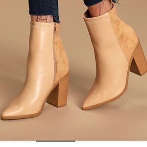 Tan booties size 9 never worn